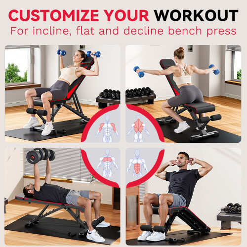 Adjustable Weight Bench Foldable Workout Bench 300KG 2