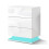ELFORDSON (White - 3 Drawers) ELFORDSON Bedside Table LED Cabinet High Gloss Nightstand Bedroom 7