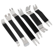 6 Stycken Auto Dörrklämma Borttagningsverktyg Kit Bil Dashboard Audio Radio Panel Reparation Metallborttagning Bända Demonteringsverktyg