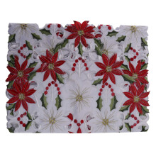 ŚWiąTeczny Haftowany BieżNik, Luksusowy BieżNik Holly Poinsettia na Dekoracje śWiąTeczne, 15 X 70 Cali