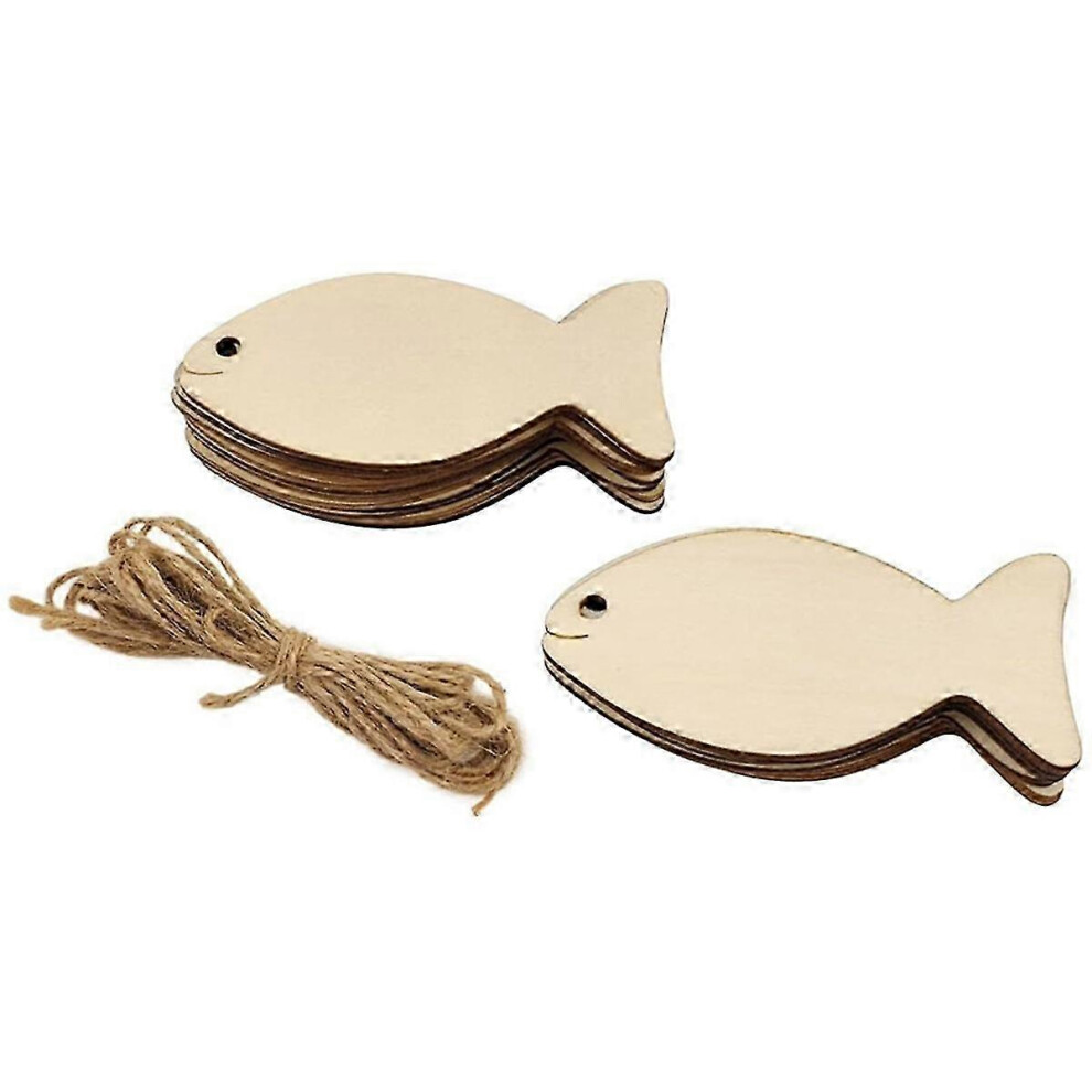 100Pcs Wood Fish Cutouts Unfinished Wooden Fish Hanging Ornaments Diy Fish Craft Gift Tags For Party Edition 0709 6900003538163