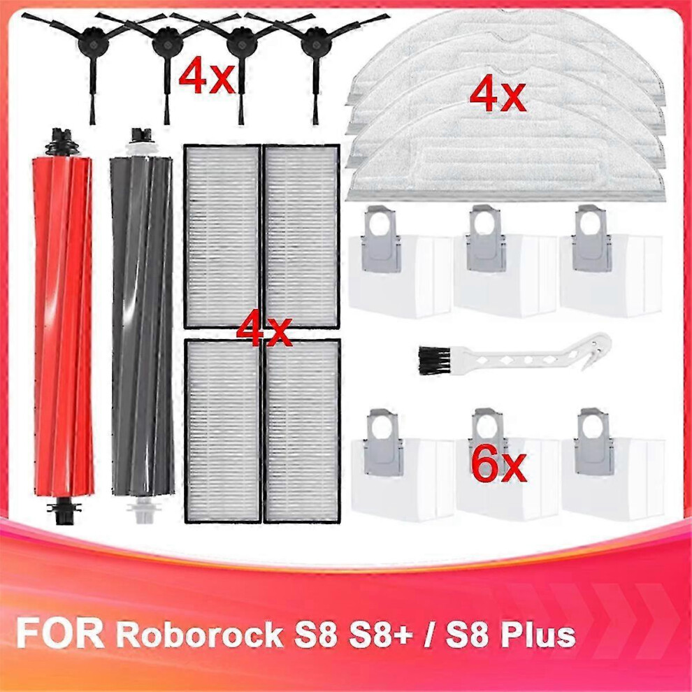 For Roborock S8 S8+ / S8 Plus Robot Vacuum Parts Accessories Main Side Brush Hepa Filter Mop Cloth D Edition 0709 6900003538590