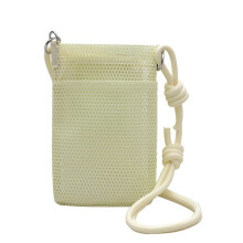 Sweet Mesh Bag Solid Color Storage Mobile Phone Bag Hollow Shoulder Bag for Teenager Green