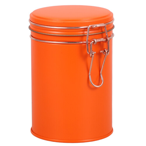 Boîte De Conservation Ronde Orange Pour Café Épices