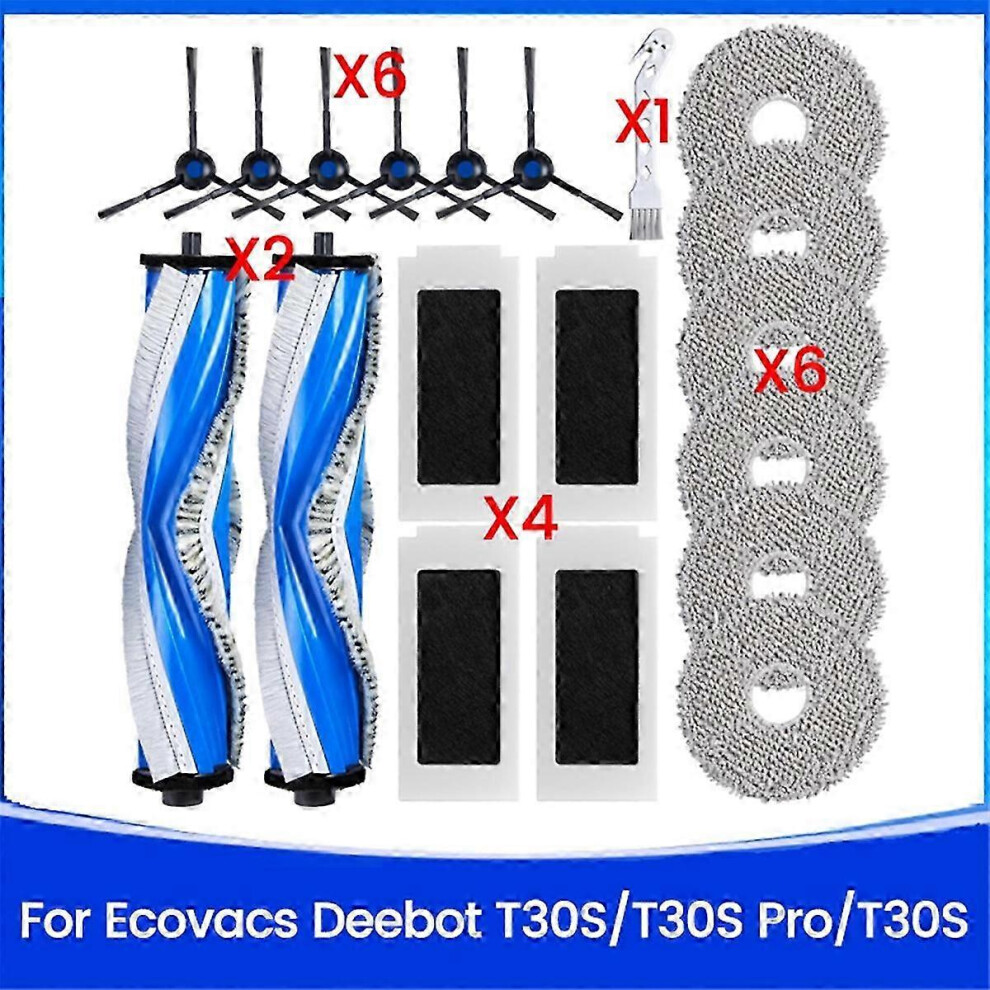 Replacement Parts For Ecovacs Deebot T30s/T30s Pro/T30s Ai Robot Vacuum Cleaner Main Side Brush Hepa Edition 0717 6900003544843