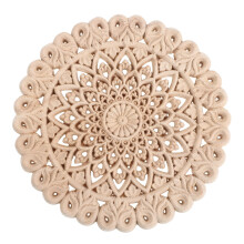 Ronde Bloem Appliques Beige Voor Kast Deuren En
