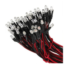 10 Pc 12V 20cm LED PrÉ-CâblÉ 3mm Rouge