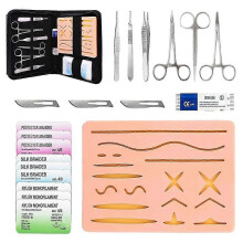 Medical Student - Silicone Suture Pads 17 Pre-Cut WoundSuture Tools Practice Sutures and Needles Edition d