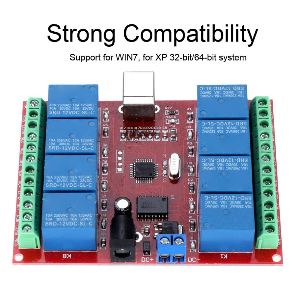 8-Channel 12V Usb Relay Module Pc Switch 7340572574138