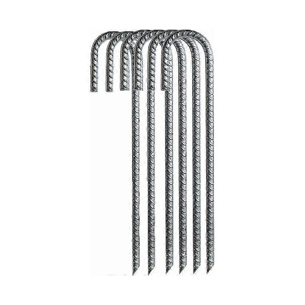 Ground Stakes, Garden Pegs, Rebars, Galvanized Steel L-Hooks, Heavy-Duty Ground Anchor For Camping Trampoline Fence Szrh A-R5677 6900003546069