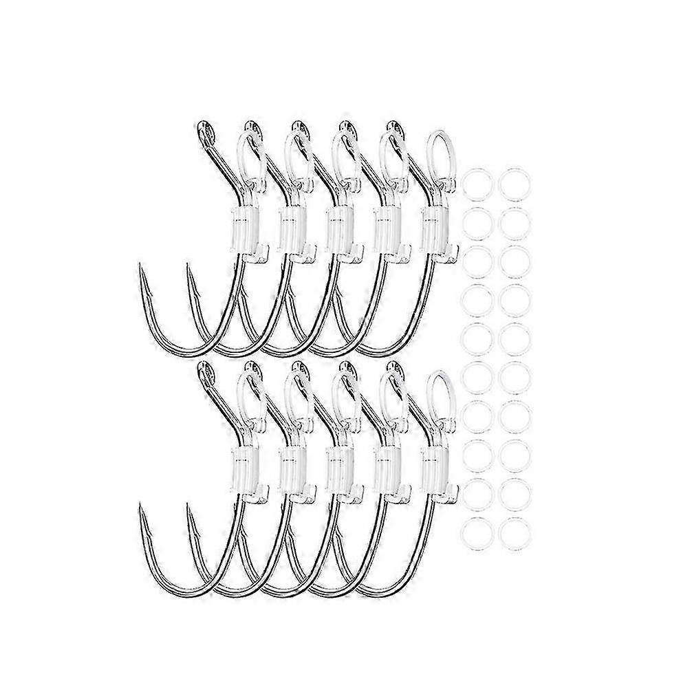 10/20Pcs Luminous Live Shrimp Hooks Heavy Duty Metal Barbed Fishhook Freshwater Saltwater Catfish Bass Fishing Hooks Edition 0625