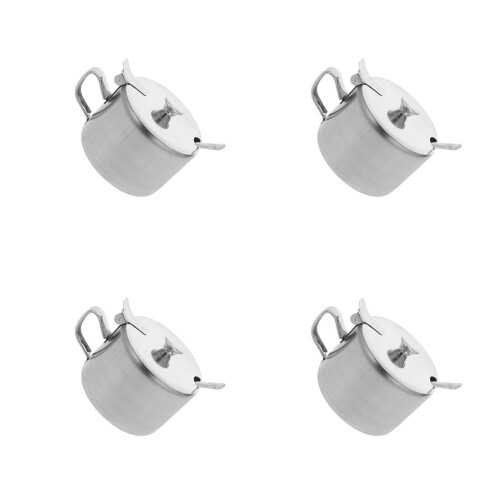 4Pcs Stainless Steel Sugar and Salt Container Set for Kitchen