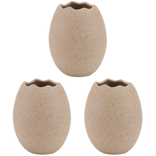 3Pcs Ceramic Eggshell Shaped Bowls Multi-Color Food Serving Snack Tray