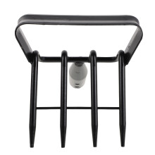 Ergonomic Metal Garden Rake Weeder Silver for Home Lawn Gardening