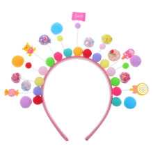 Multi Pom Pom Candy Headband for Girls Party Photo Props