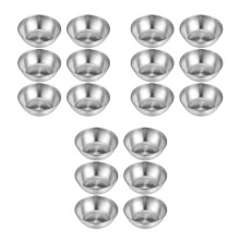 18Pcs Small Stainless Steel Sauce Dipping Bowls Silver for Home Use