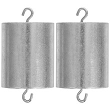 2Pcs Metal Hooked Weight Set 200G Silver for Lab Science Experiments