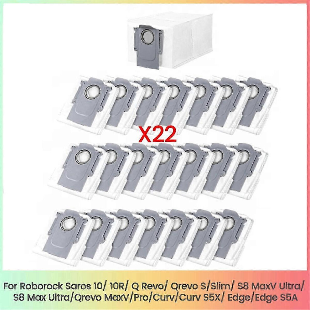 22Pcs Dust Bags For Roborock Saros 10/10R, Q Revo, Qrevo S/Slim Edition0722 6900003549510
