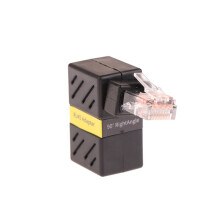 360 Rotatable Network Plug RJ45 Gigabit Adapter 90 Degrees Right Angle Elbow Universal Male to Female Converter