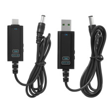 2PCS Adjustable Voltage Fast Charging Cable USB/Type-C to DC5525 Step- Converter Cable for Optical Modems, Routers