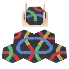 Brain Teasers Logic Puzzle Toy Wooden Base