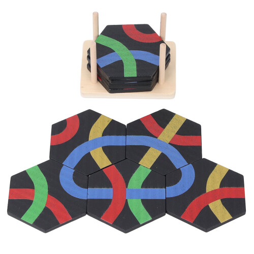 Brain Teasers Logic Puzzle Toy Wooden Base