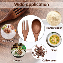 16Pcs Wooden Spoons Forks Set Including Wooden Spoons and Wooden Forks Japanese Wooden Utensil Set Reusable Handmade