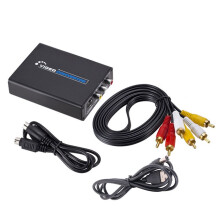 AV+S-Video to -Compatible AV Video Converter HDTV 1080P HD Video Audio RCA to Digital Signal Decoder for TV PC DVD