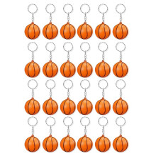 Confezione da 24 Portachiavi da Pallacanestro, Portachiavi con Pallina Antistress da Pallacanestro, Portachiavi con Pallina Sportiva, Premio di