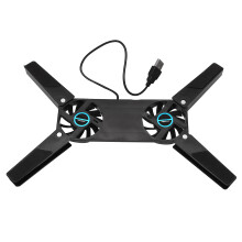 Laptop Cooling Pad, Double Ventilateur pour Refroidissement Ordinateur Portable, USB Pliable Ordinateur Portable Cooler Pad, Notebook Fan pour les