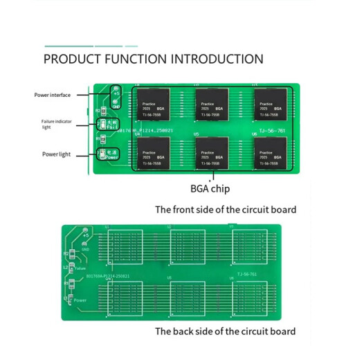 SMD BGA Chip Single-Sided Superficies Mount Soldering Practice Teaching Training DIY Circuit Board Kit 1