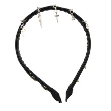 Unieke charme PU-leer look hoofddeksel muziekfestival-B