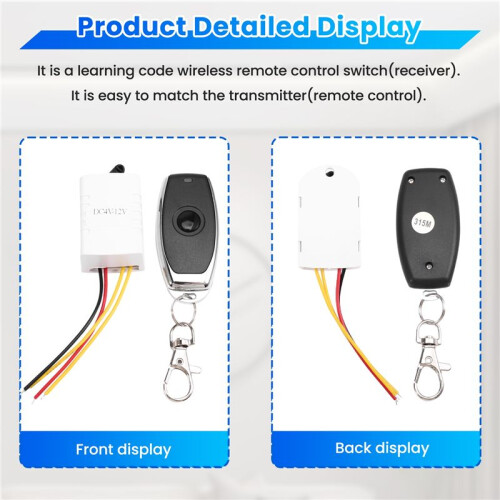DC4V-12V Wireless Relay Remote Control One Key  Receiver Transmitter Wireless Remote Control Relay Receiver