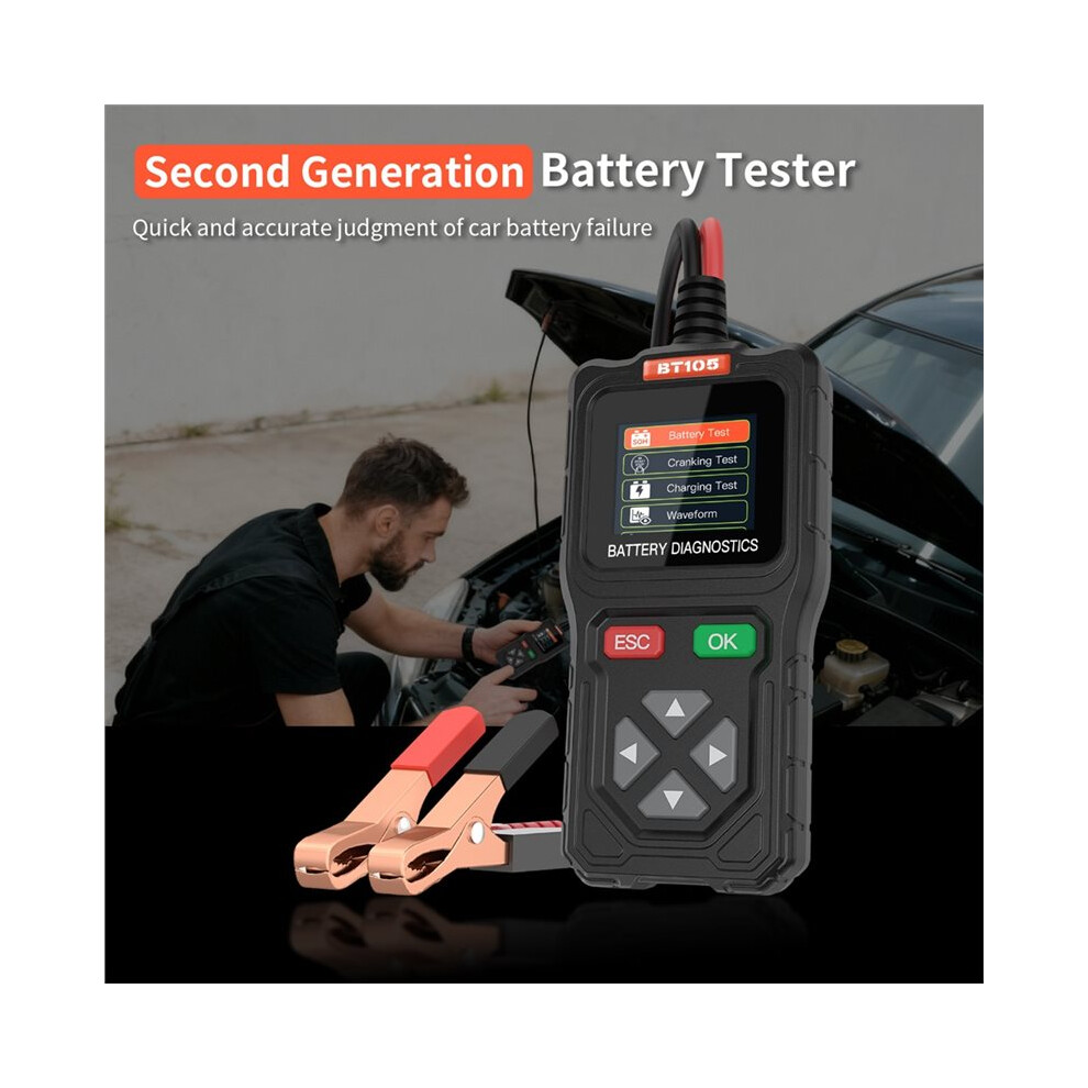 Bm550 Car Battery Tester 6V 12V 24V 100-2000 Auto Battery Analyzer Battery System Battery Testing Diagnostic Tool Black 4713219202023