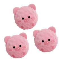 3PCS Plush Dog Toy Squeaky Spiky Ball Chew Resistant-piggy