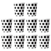 Football Print Plastic Cups Plate Soccer Themed Party-paper cup