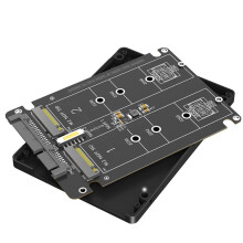 Dual M.2 B Key SSD to 2.5 SATA3 with Plastic Enclosure Interface Converter Card for Laptop Desktop HDD Replacement