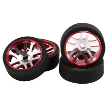 4 Stück Rc Auto Reifen & Räder für  K969 K989 K999 P929 Iw04M Awd Iw02 Rm02 Rm03 Dgawd -Z Rc 1/28 Auto Teile, Rot