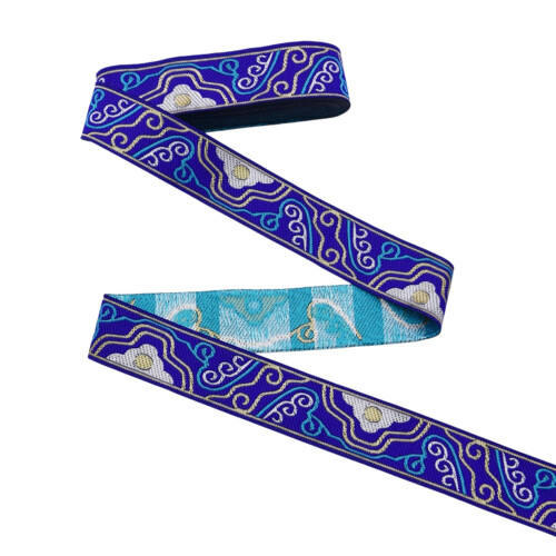 Cloud Embroidered Patches Decorative Fabric Ribbon-royal blue
