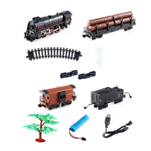 Steam Locomotive, Track, Rechargeable Electric Remote Control Train Set for Children, Birthday Gift for Children.