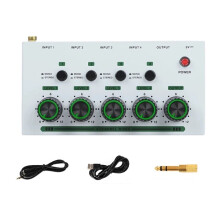 -Mixer, 4-Kanal--Mixer, Kleiner Mixer, Mikrofon-Extender, Mikrofon-Instrumenten-Audio-Integrator, Weiß