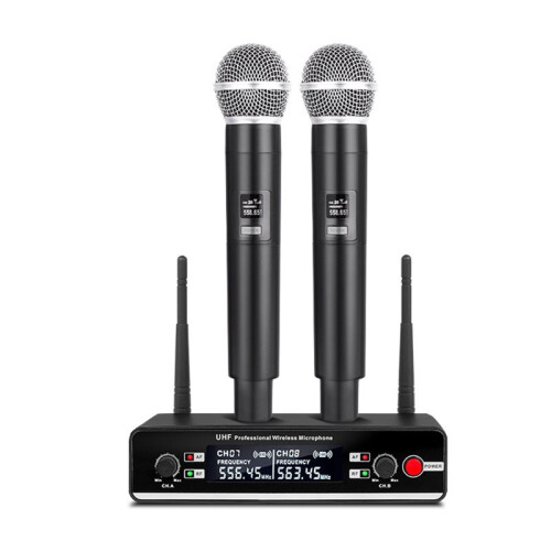 One-to-Two Wireless Microphone,Professional Handheld Microphone , for Home Meetings, Singing, and Performances