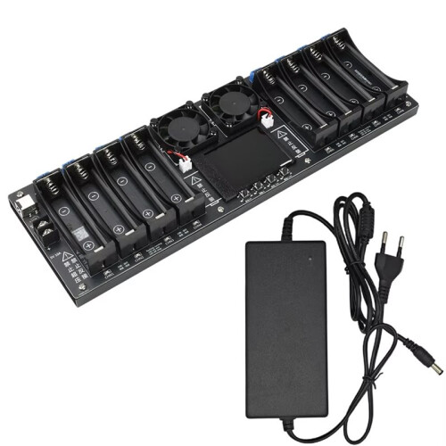 8 Channel 18650 Battery Capacity Internal Resistance Tester Automatic Charging Discharging Module 2.4" Display EU Plug