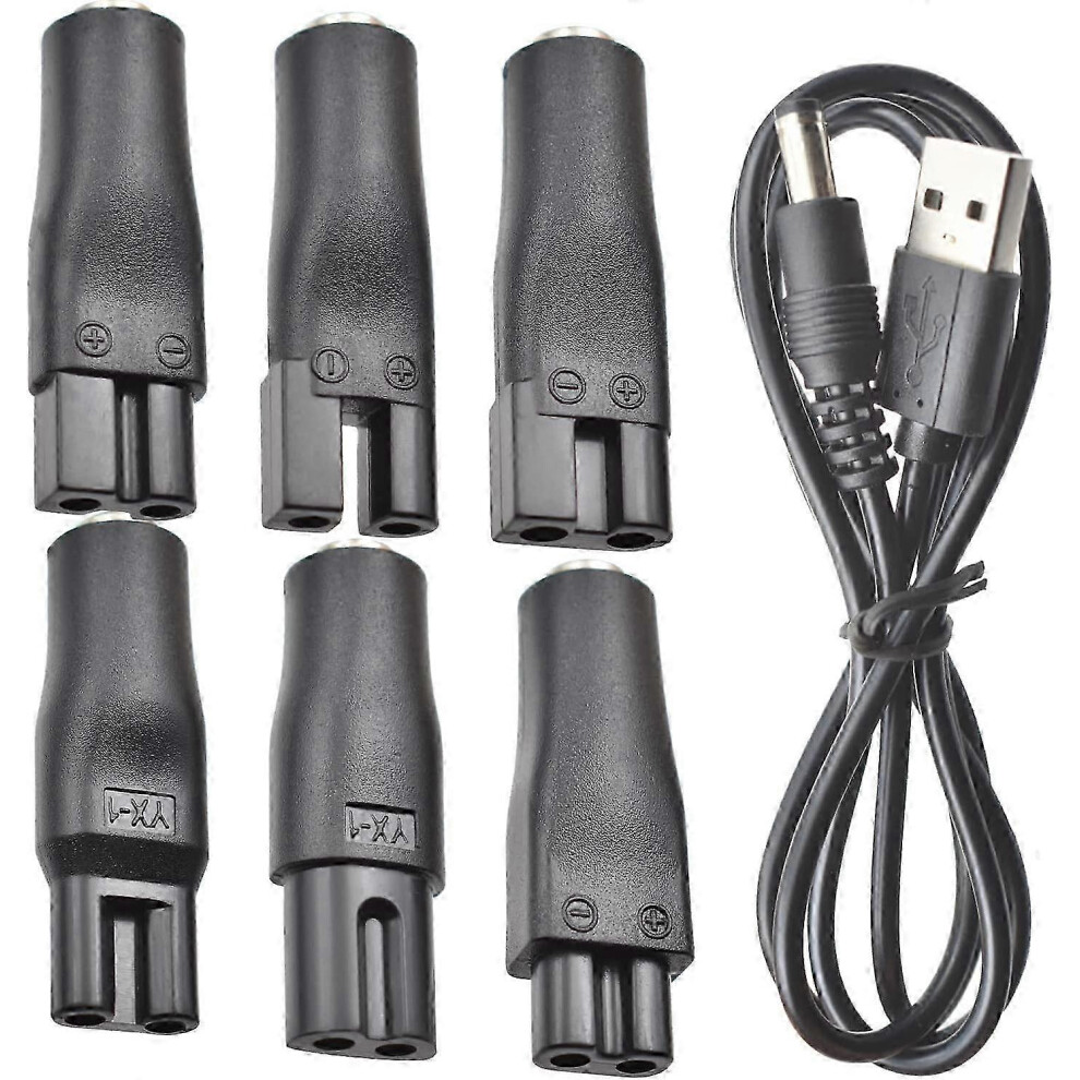 7 PCS Power Cord 5V Replacement Charger USB adapter Suitable for Electric Hair Clippers, Beard trimmers, Shavers, Beauty Instrumen SZRH A-VH