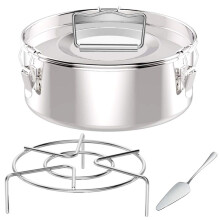 Stampo per Flan per Flanera, Stampo per Flan nel Acciaio Inossidabile con Coperchio - Flan Maker per Pentola da 6 Quarti (3QT, 8QT Disponibile) - con