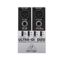 DI20 Professional Active 2 Channel DI-Box Connect Guitar Bass for Stage and Studio Applications