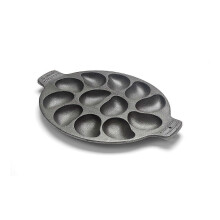 Oyster Grill Pan Cast Iron Black for Cooking with 12 Compartments hwy