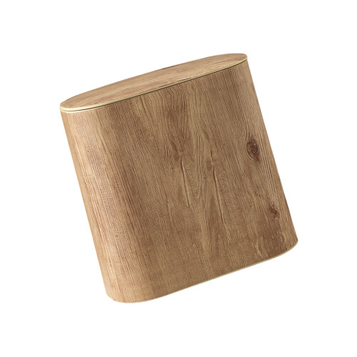 Press Lid Trash Can With Quiet Closing-natural wood pattern