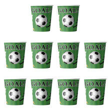 Soccer Pattern Plastic Cups Plate Table Cover-green paper cup