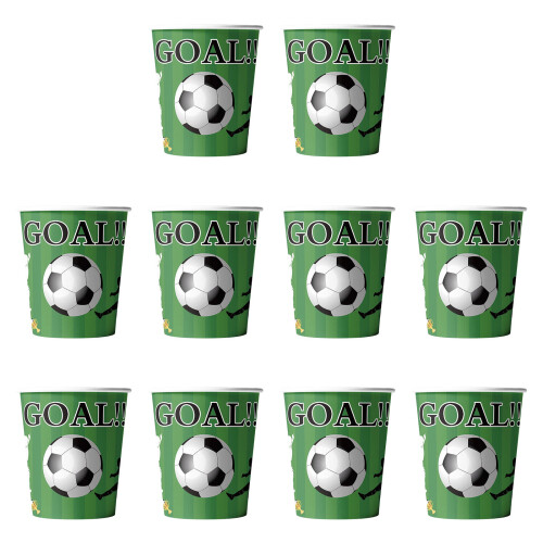 Soccer Pattern Plastic Cups Plate Table Cover-green paper cup